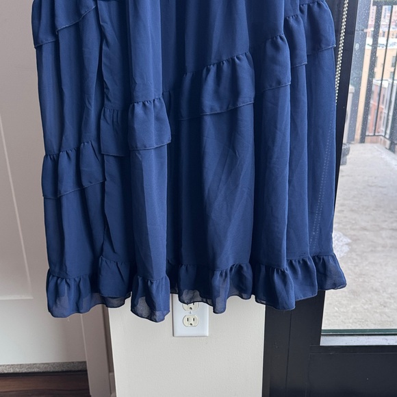 Lulu's Navy Ruffle Maxi Dress - Picture 6 of 8